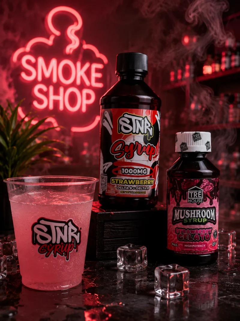 STNR 1000mg Strawberry Delta 8, Delta 10, and Mushroom Blend Syrup
